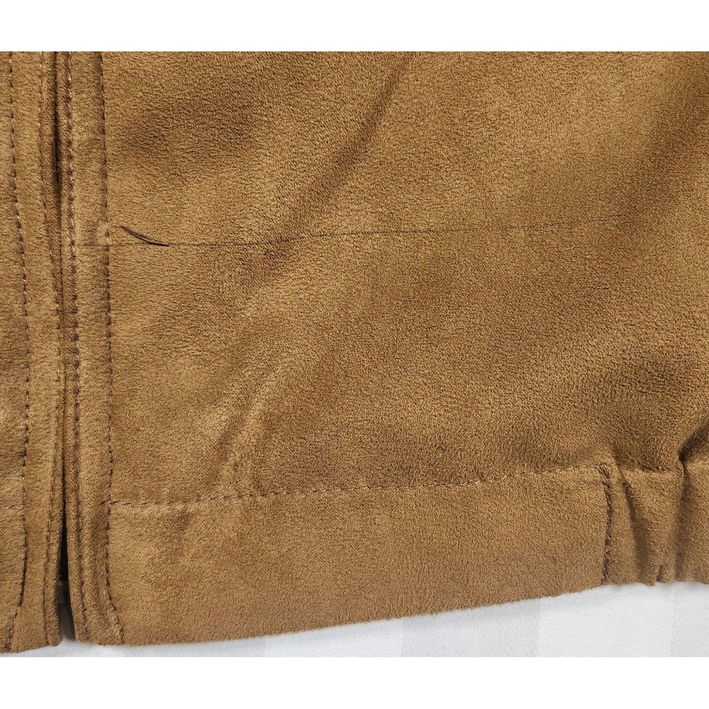 Cutter & Buck Mens Faux Suede Bomber Golf Jacket Tan Brown Full Zip XXL - Picture 9 of 11